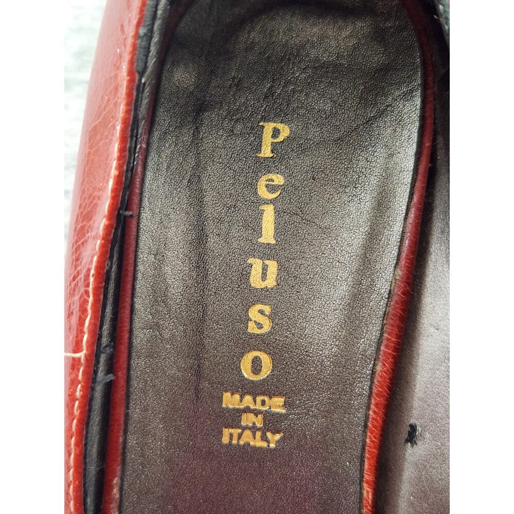 Peluso heels sz 38 made in Italy red pointed-toe pumps dress shoes - Picture 11 of 13
